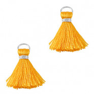 Mini Tassel 2cm - Silver-calypso orange